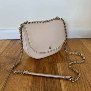 CH Carolina Herrera Cream Leather Bag w/Chainstrap